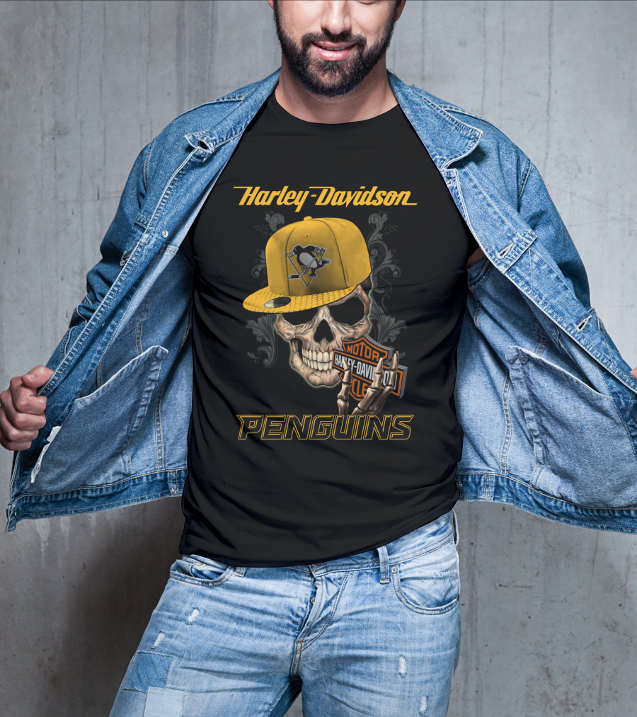 Harley Davidson Pittsburgh Penguins Skull Nhl1 T-Shirt