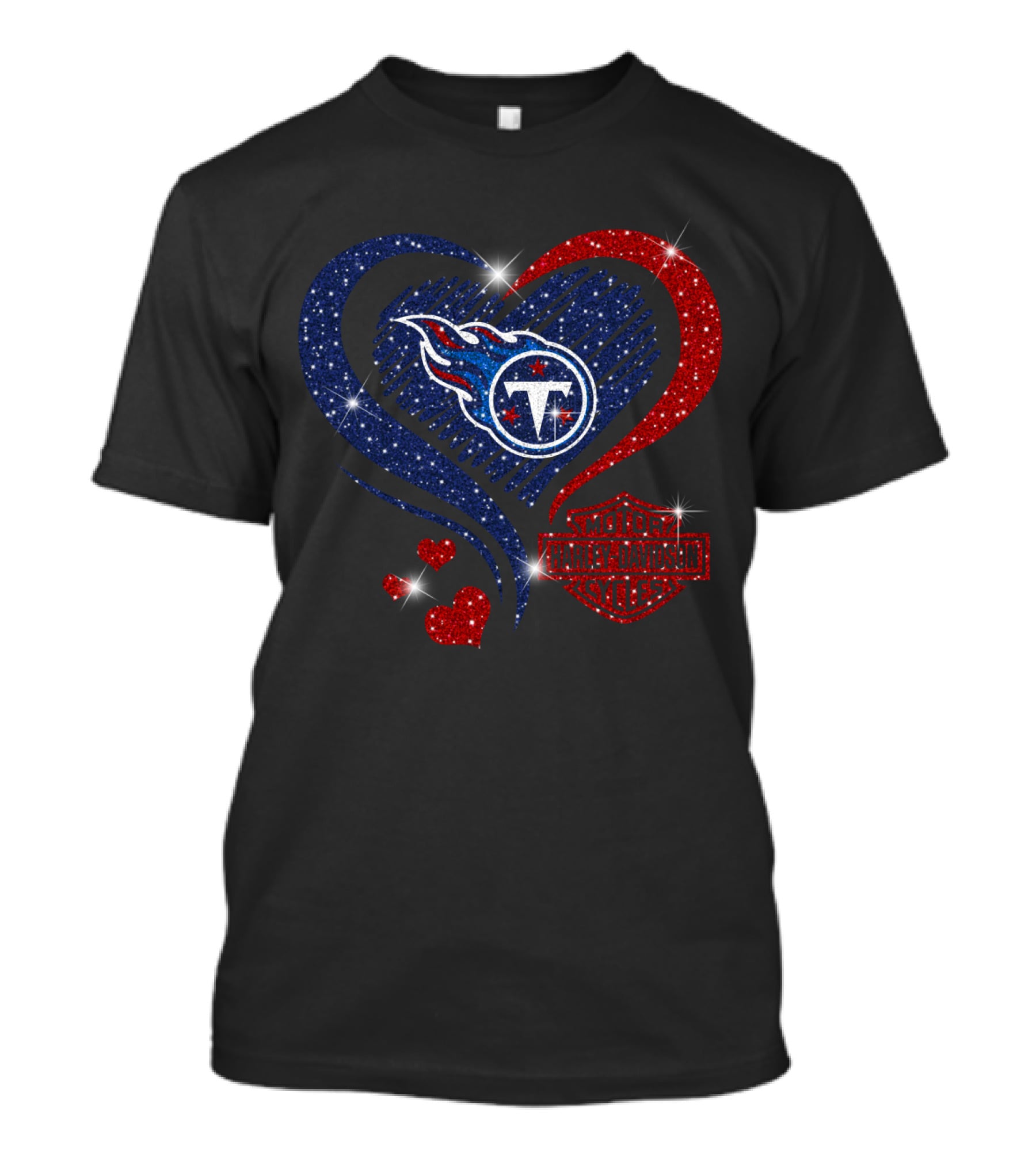Tennessee Titans Heart Harley Davidson Styles T-Shirt