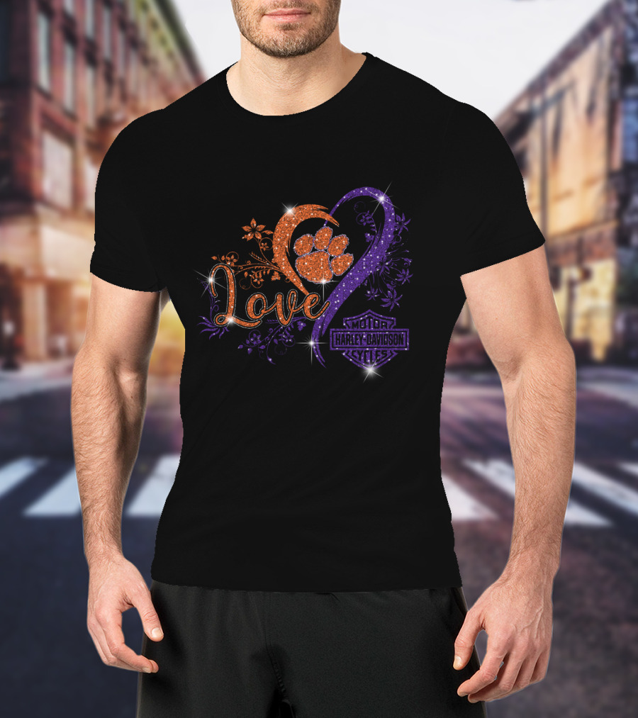 Love Clemson Tigers Harley Davidson T-Shirt
