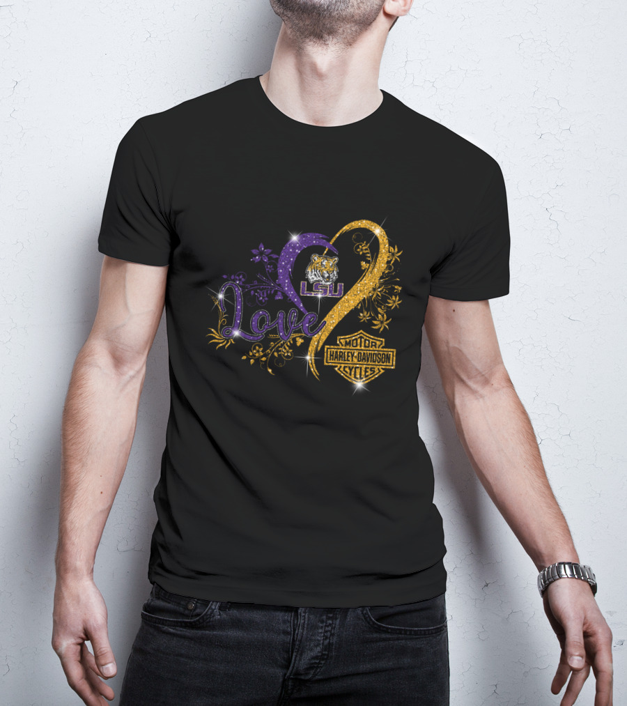 Love Lsu Tigers Harley Davidson Motorcycles T-Shirt