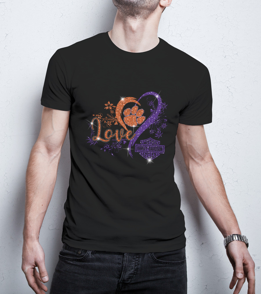 Love Clemson Tigers Harley Davidson Motorcycles T-Shirt