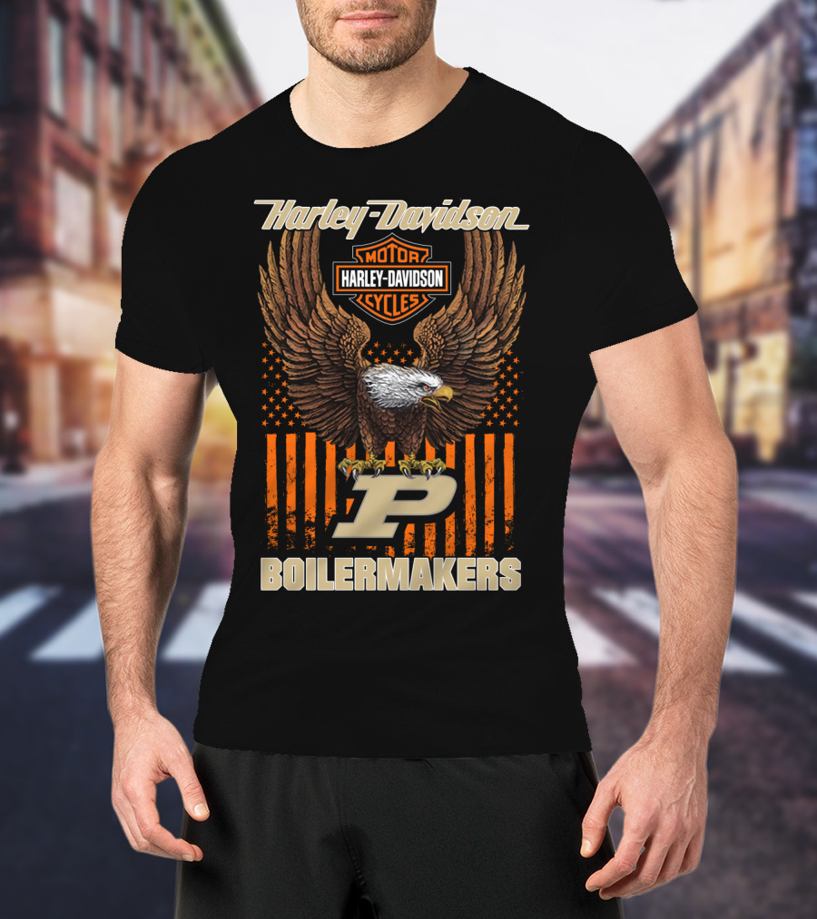 Harley Davidson Motor Cycles Purdue Boilermakers Eagle P T-Shirt