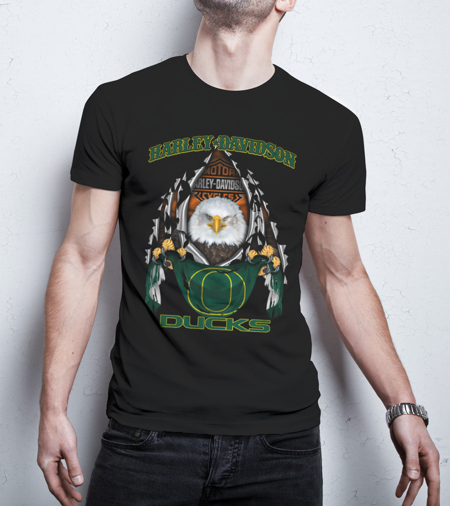 Harley Davidson Motorcycles Oregon Ducks Eagles T-Shirt