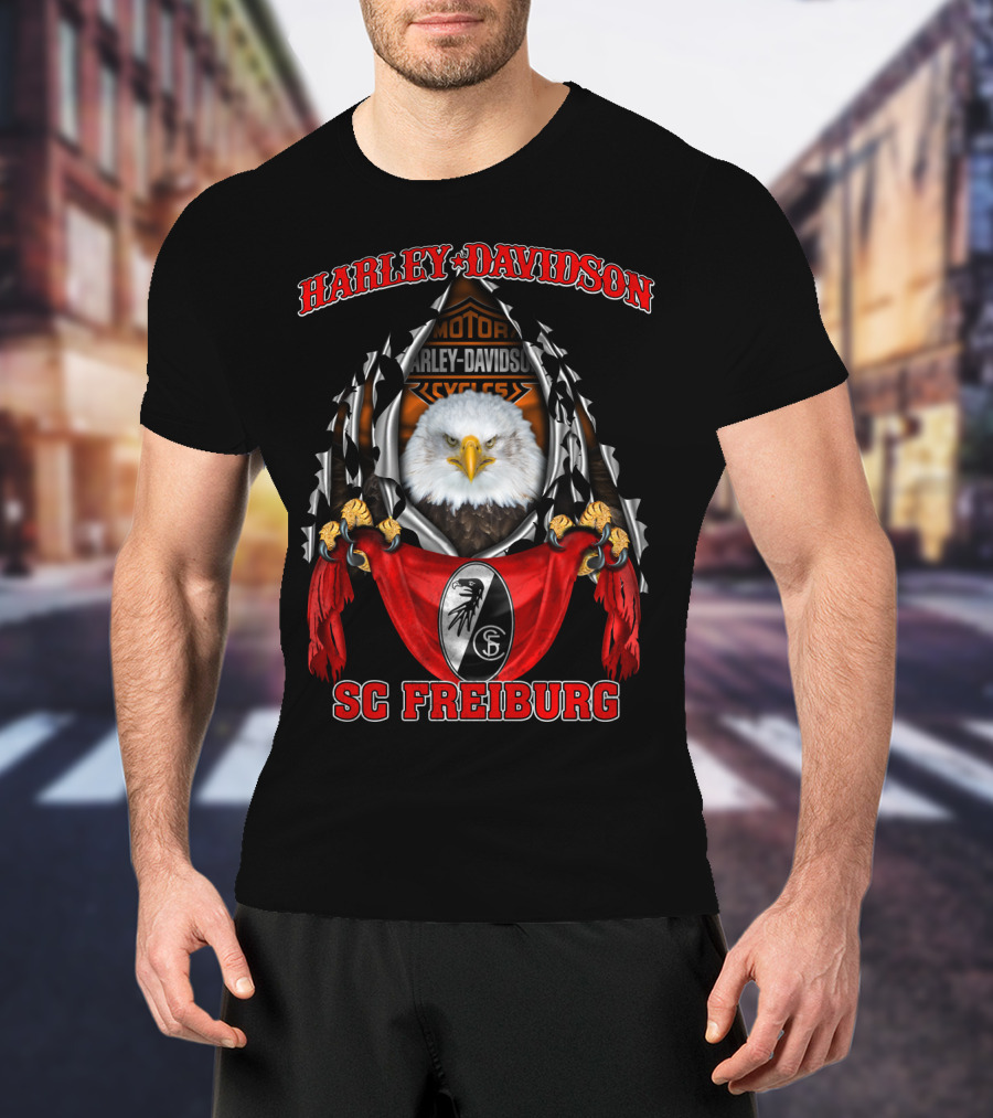 Harley Davidson Motorcycles Sc Freiburg Eagle T-Shirt