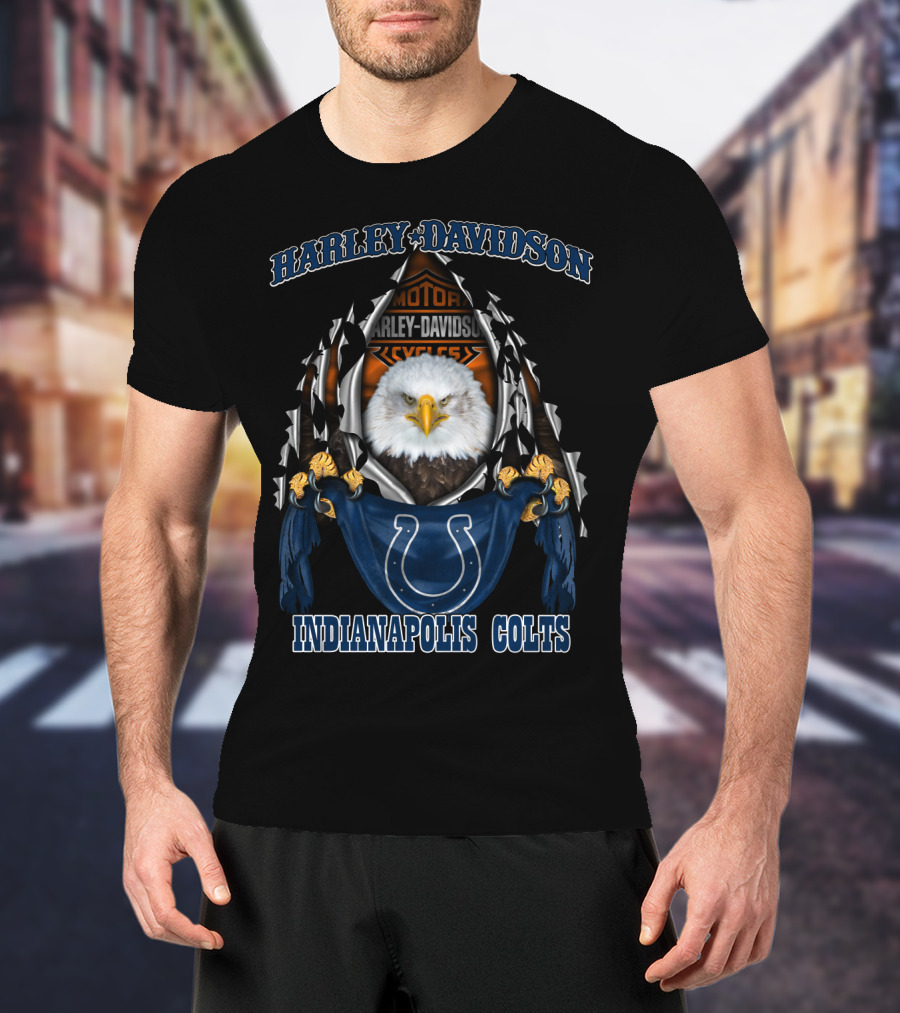 Harley Davidson Motor Indianapolis Colts Eagle T-Shirt