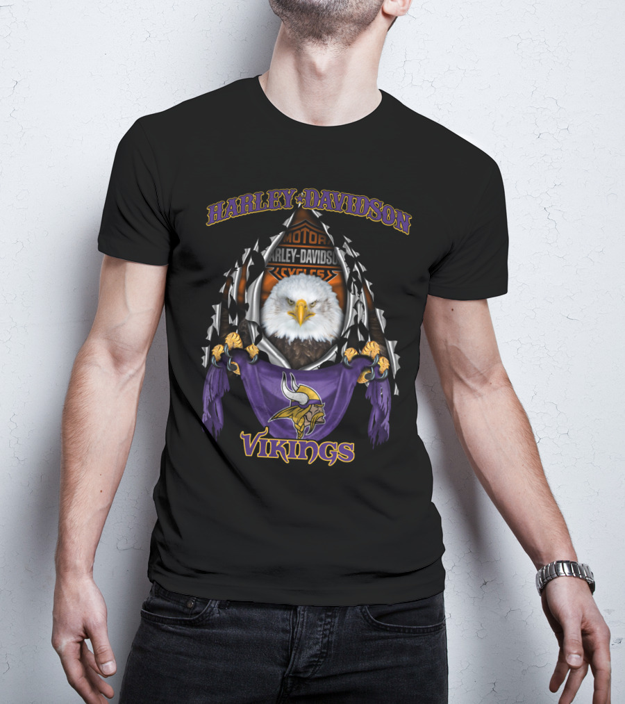 Harley Davidson Vikings Eagle Motorcycles T-Shirt