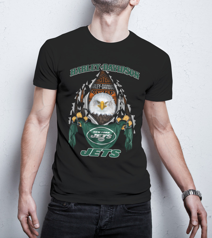 Harley Davidson Motor Cycles New York Jets T-Shirt