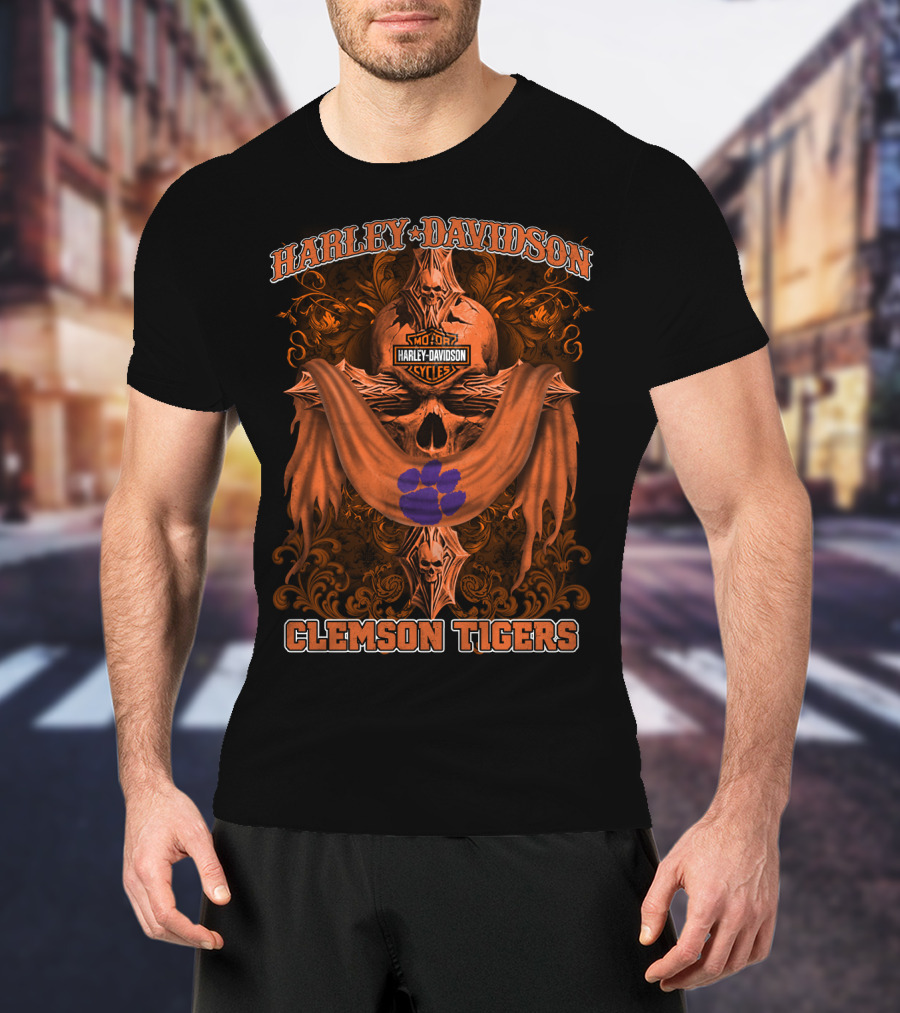 Harley Davidson Motor Cycles Clemson Tigers T-Shirt