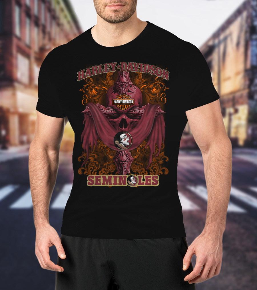 Harley Davidson Florida State Seminoles Motorcycle Cycles T-Shirt