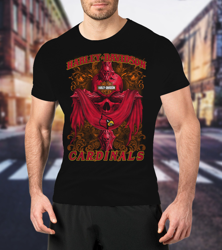 Harley Davidson Louisville Cardinals Motorcycles Ncaa 84 T-Shirt