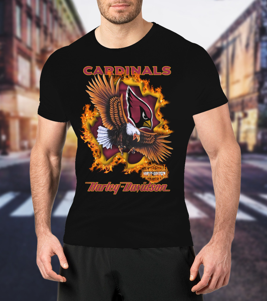 Cardinals Harley Davidson Nfl 84 Arizona Eagles Fire T-Shirt