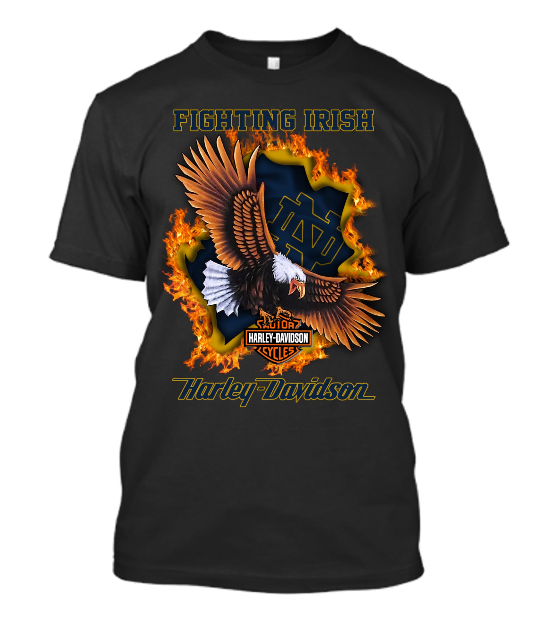 Fighting Irish Harley Davidson Ncaa Notre Dame 04.08 Eagle T-Shirt