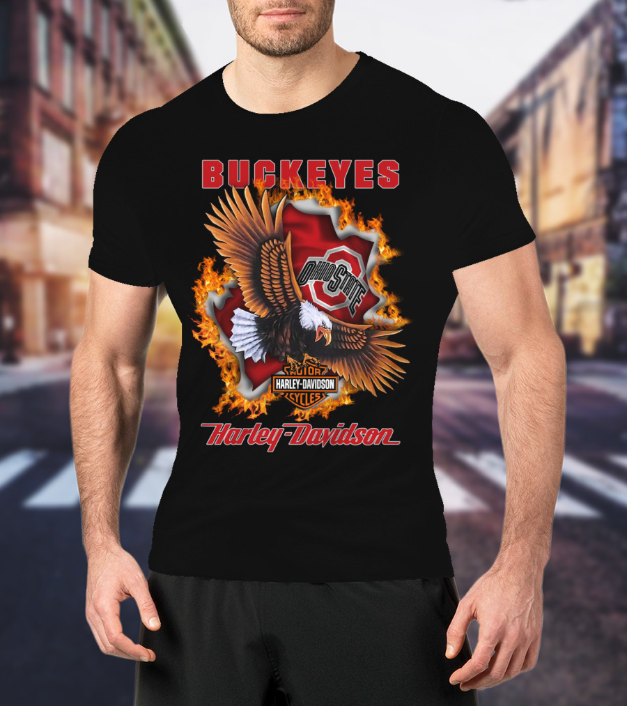 Buckeyes Ohio State Harley Davidson Cycles T-Shirt