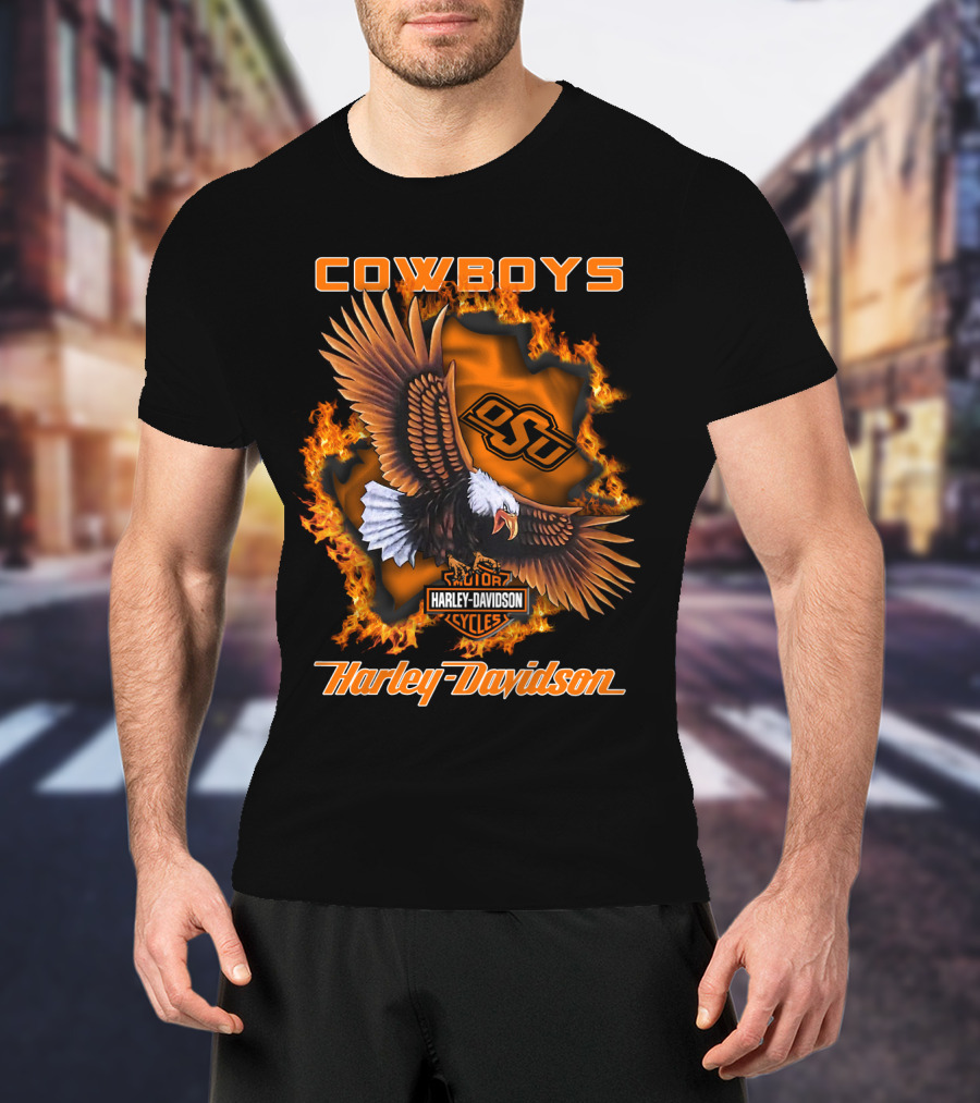 Cowboys Osu Harley Davidson Cycles Ncaa Oklahoma State T-Shirt