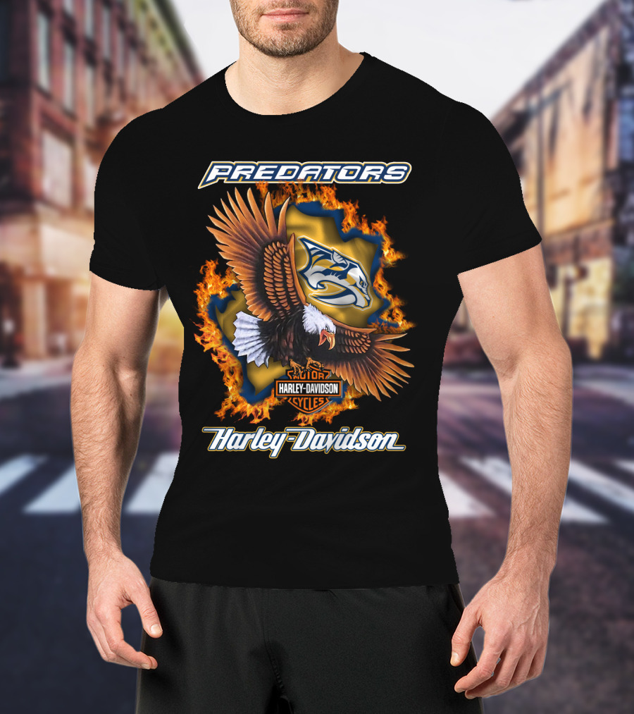 Predators Harley Davidson Nashville Cycles Nhl Eagle T-Shirt