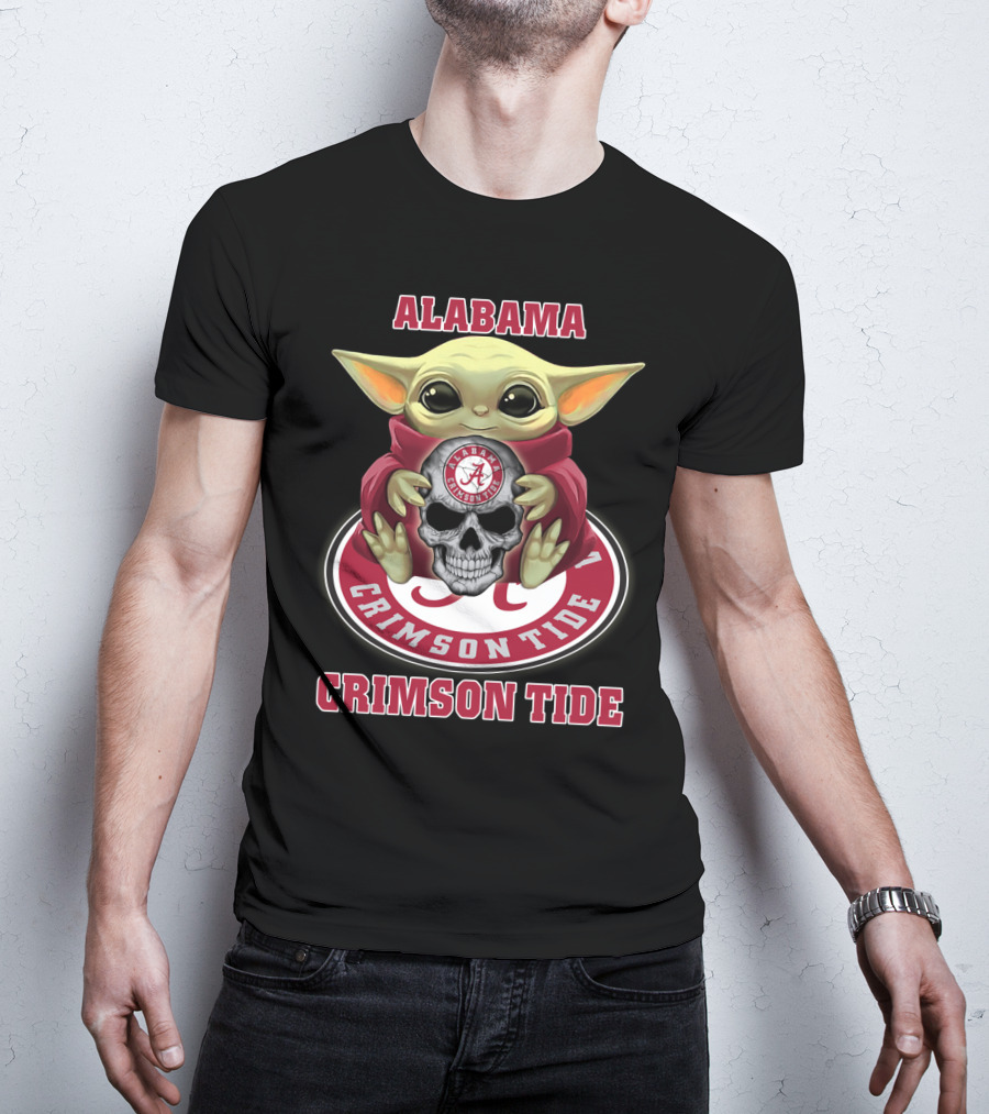 Alabama Crimson Tide Yd1404 Baby Alien Holding Skull T-Shirt