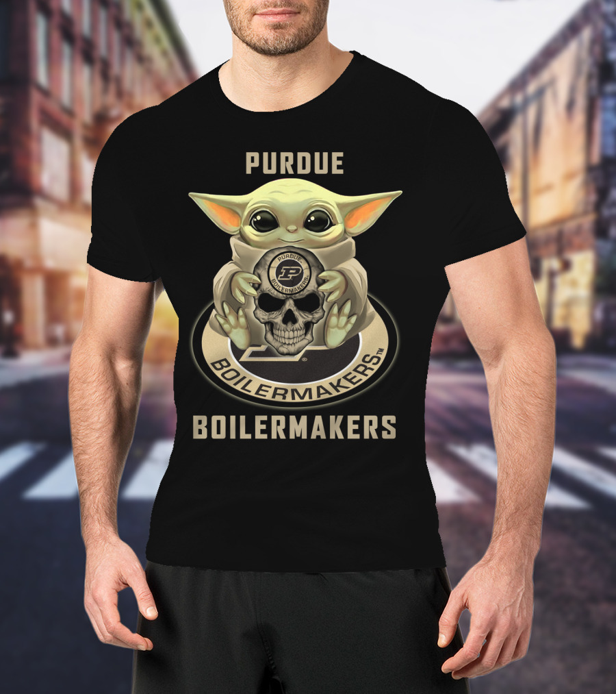 Purdue Boilermakers Yd1404 Baby Alien Skull T-Shirt