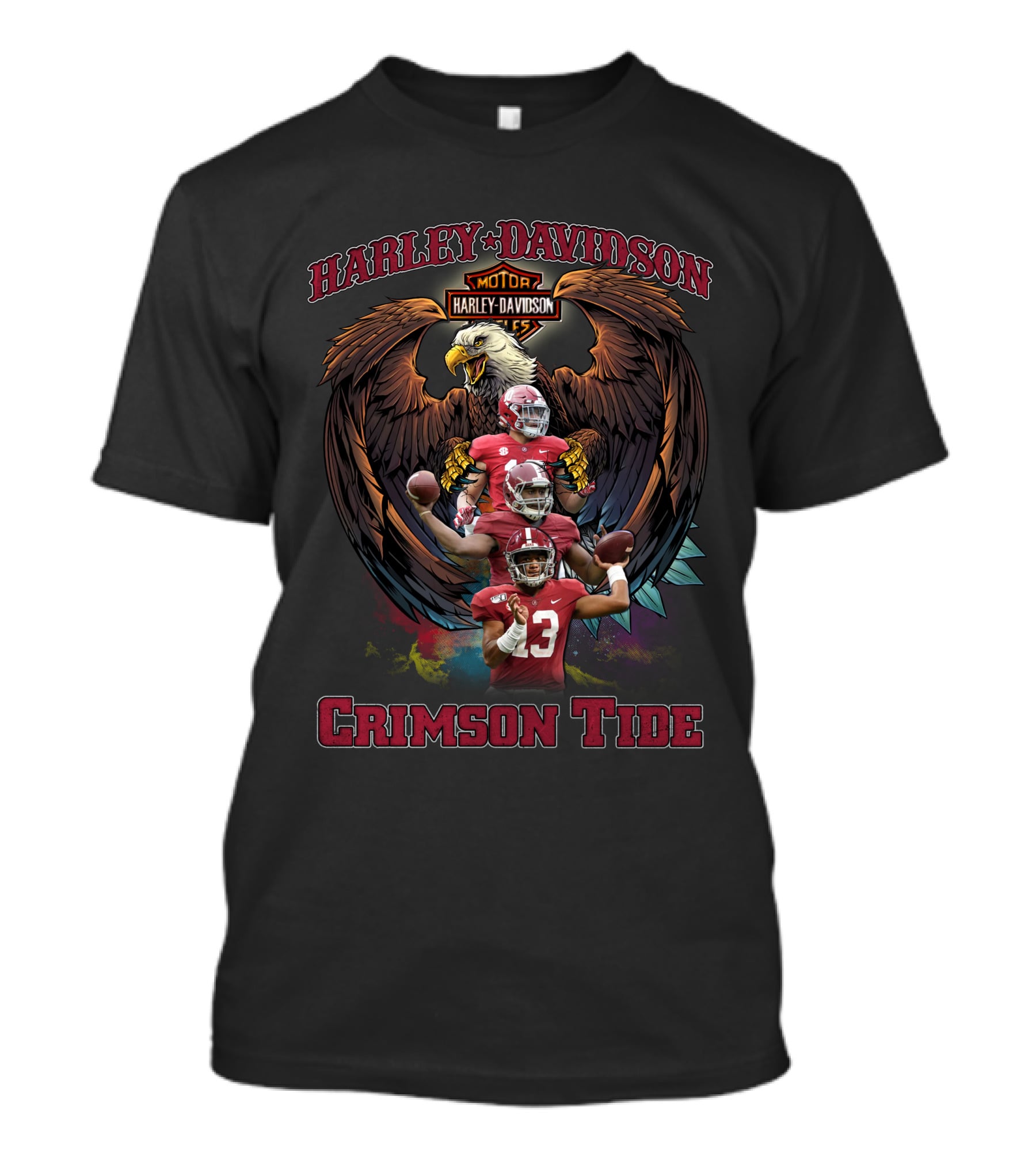 Harley Davidson Motor Eagle Alabama Crimson Tide T-Shirt