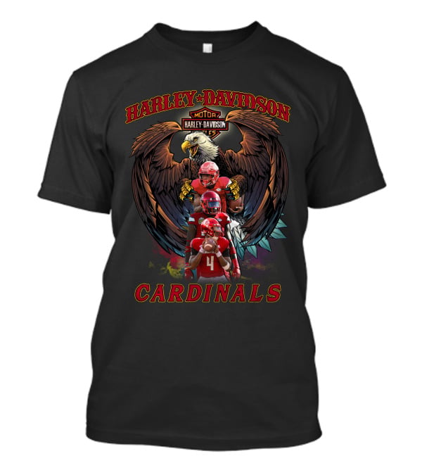 Harley Davidson Motor Louisville Cardinals Football Eagle T-Shirt