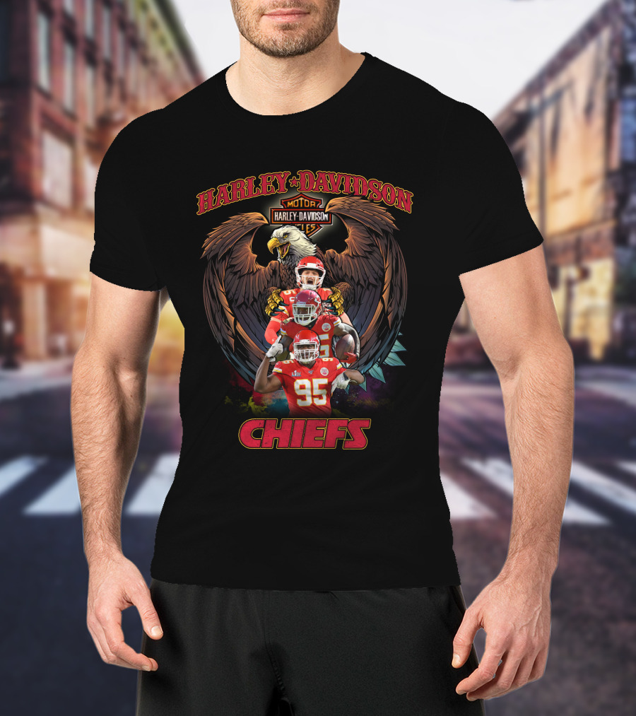 Harley Davidson Motor Eagle Kansas City Chiefs T-Shirt