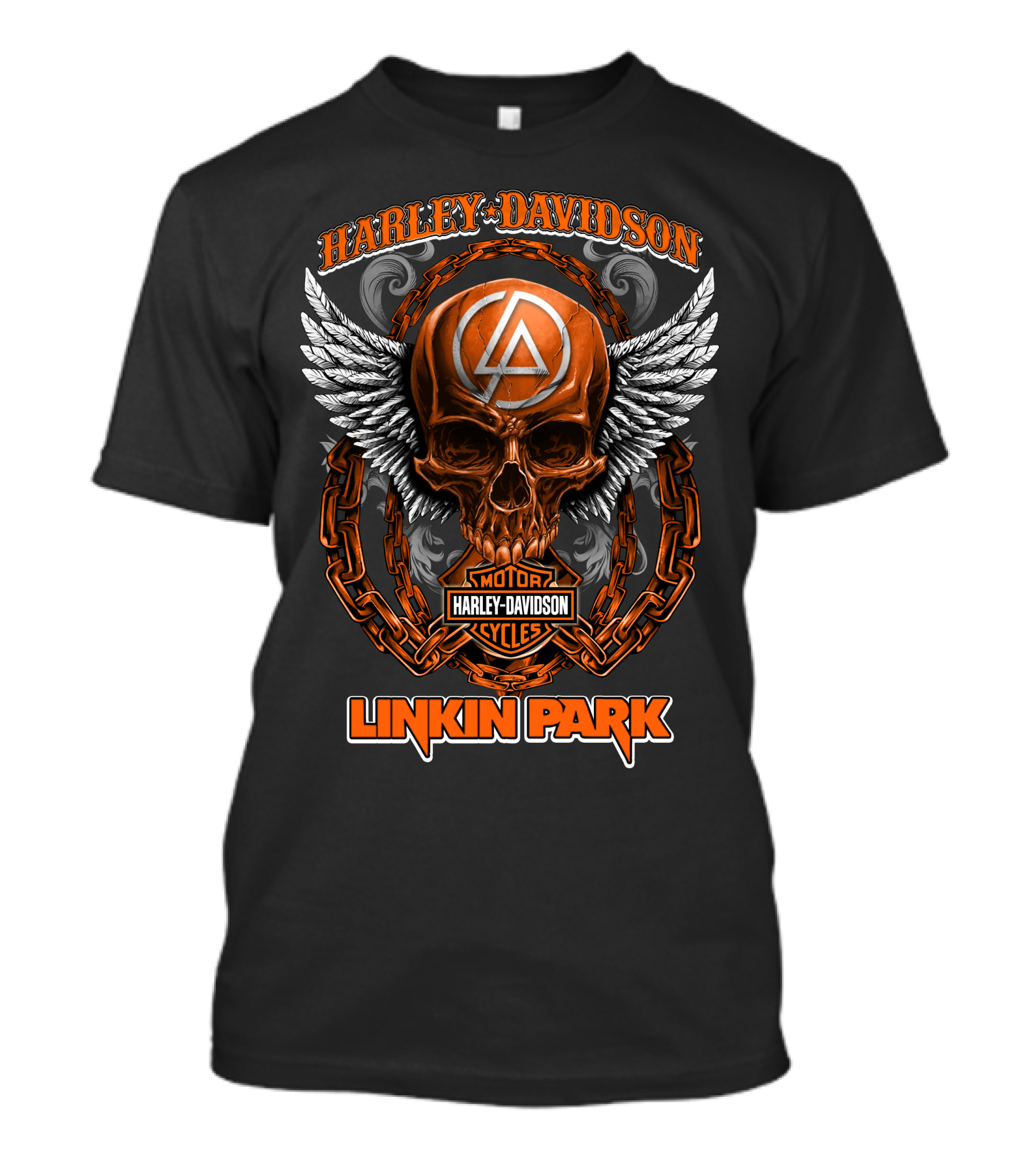 Harley Davidson Motor Cycles Linkin Park Skull Wings T-Shirt