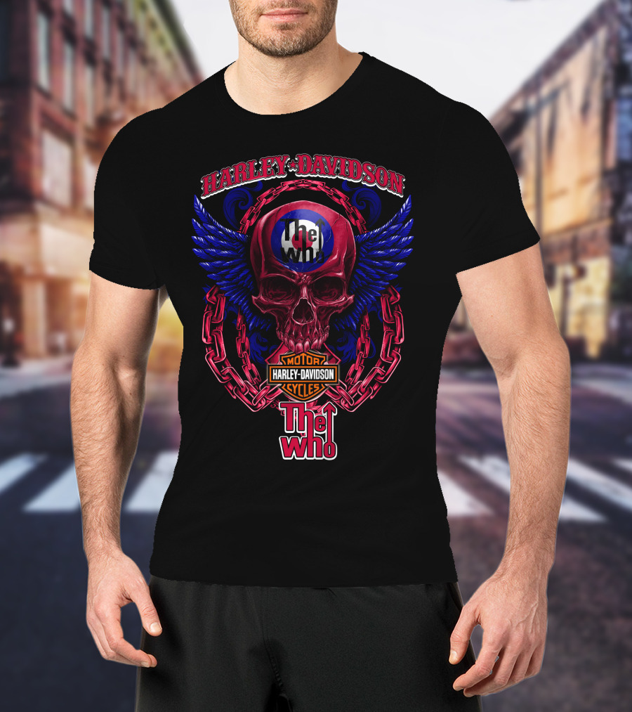 Harley Davidson The Who Skull Wings Chains T-Shirt