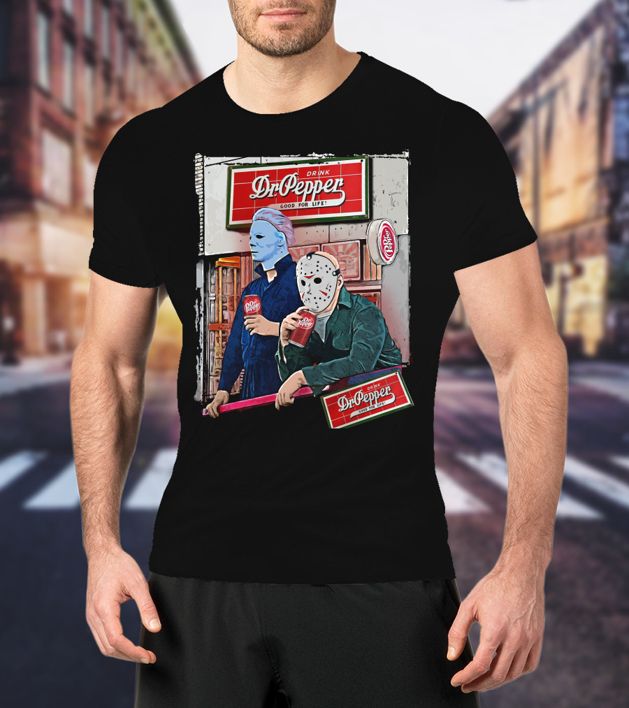 Dr Pepper Halloween Horror Movie Icons T-Shirt