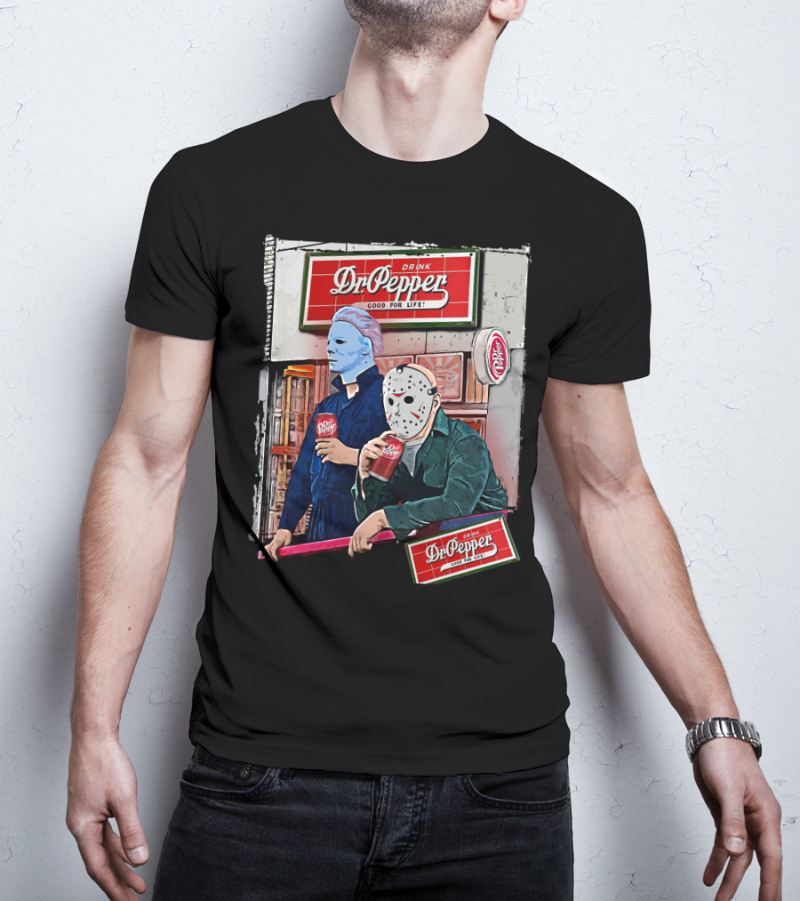 Dr Pepper Halloween Horror Movie Icons T-Shirt