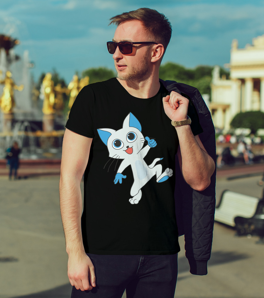 Fairy Tail Happy Cat Playful Dance T-Shirt