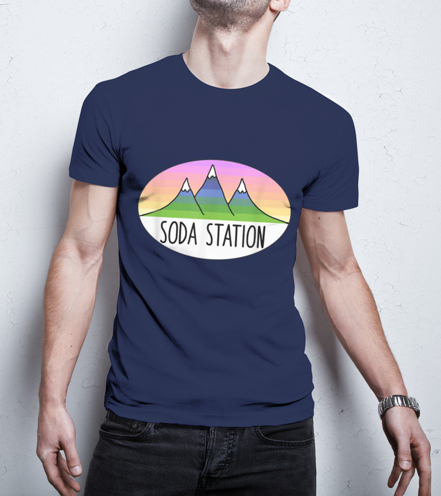 Retro Mountain Stripe Soda Station T-Shirt