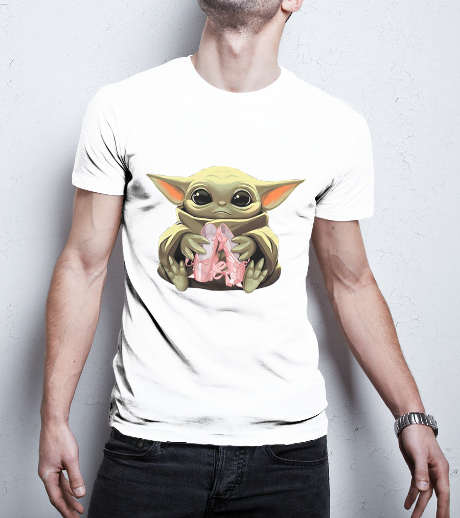 Baby Yoda Holding Ballet Shoes T-Shirt