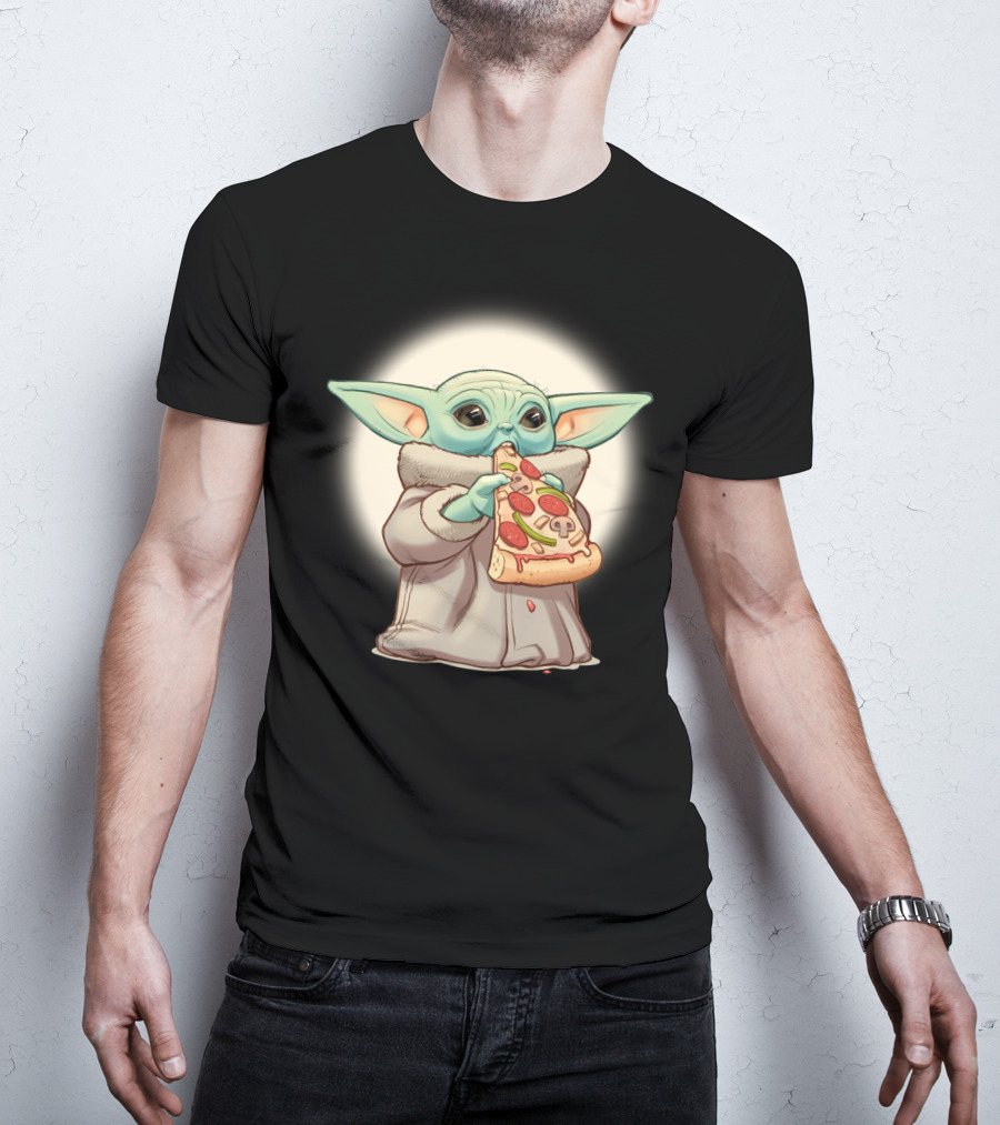 Yoda Eating Pizza Slice Adorable T-Shirt