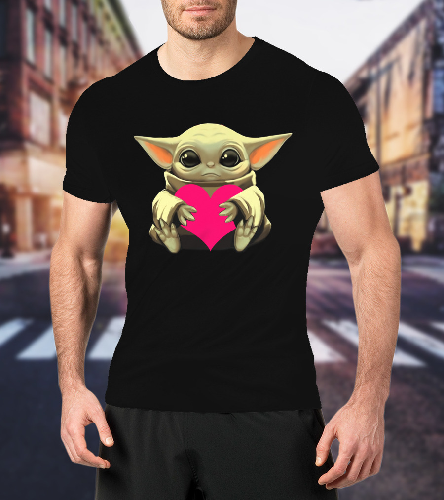 Love Baby Yoda Heart Hug T-Shirt