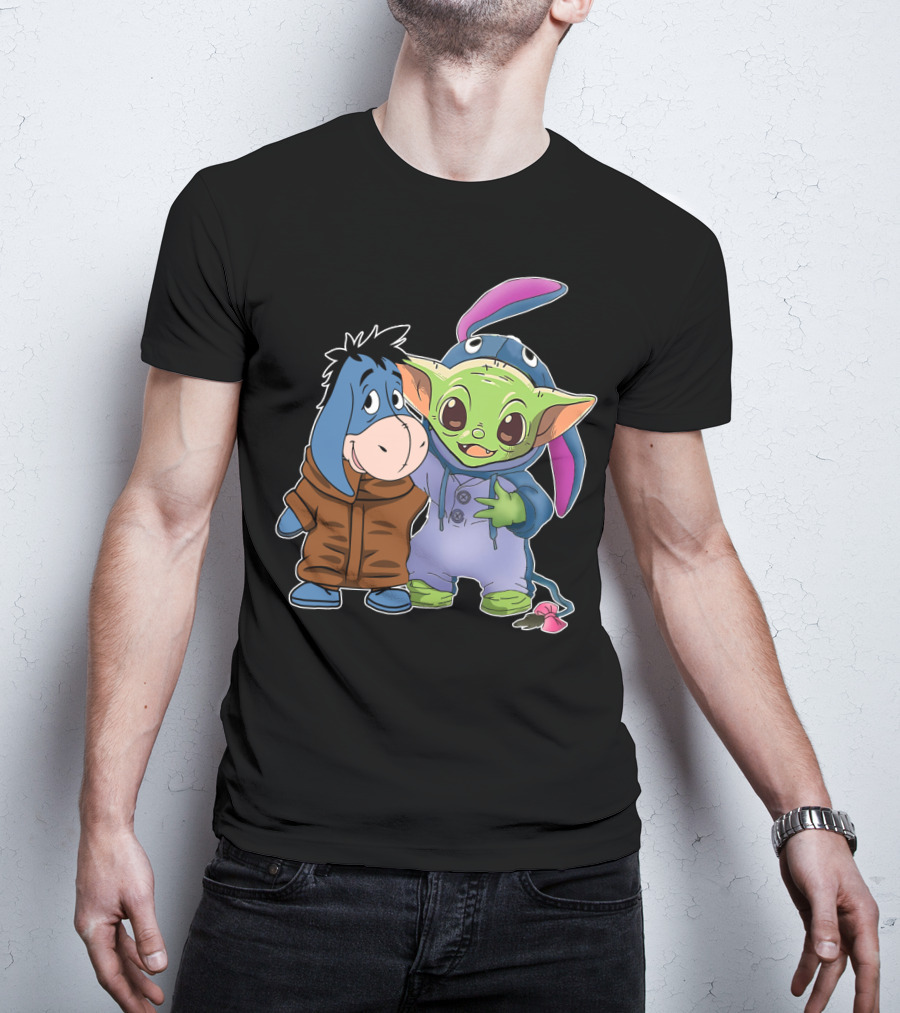 Eeyore And Baby Yoda In Stitch T-Shirt