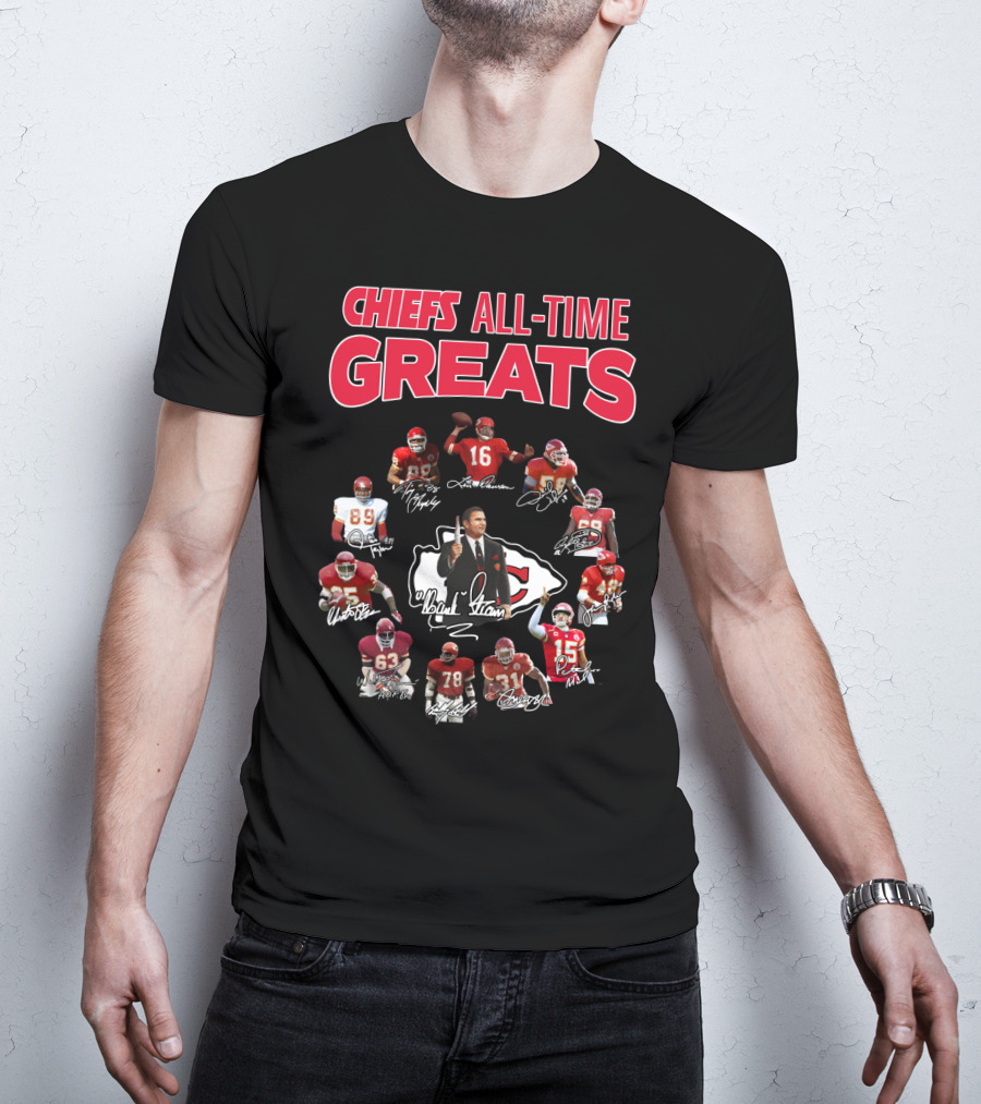 Chiefs All-Time Greats Legends Signatures NFL Stars T-Shirt