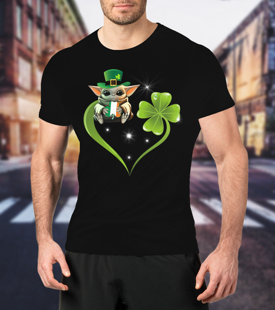 Yoda Shamrock Heart St. Patrick's Day T-Shirt