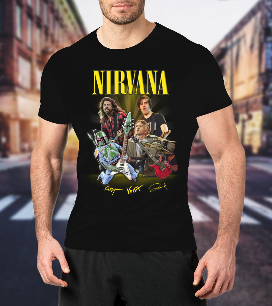 Nirvana Kurt Krist Dave Featuring Star Wars Characters T-Shirt
