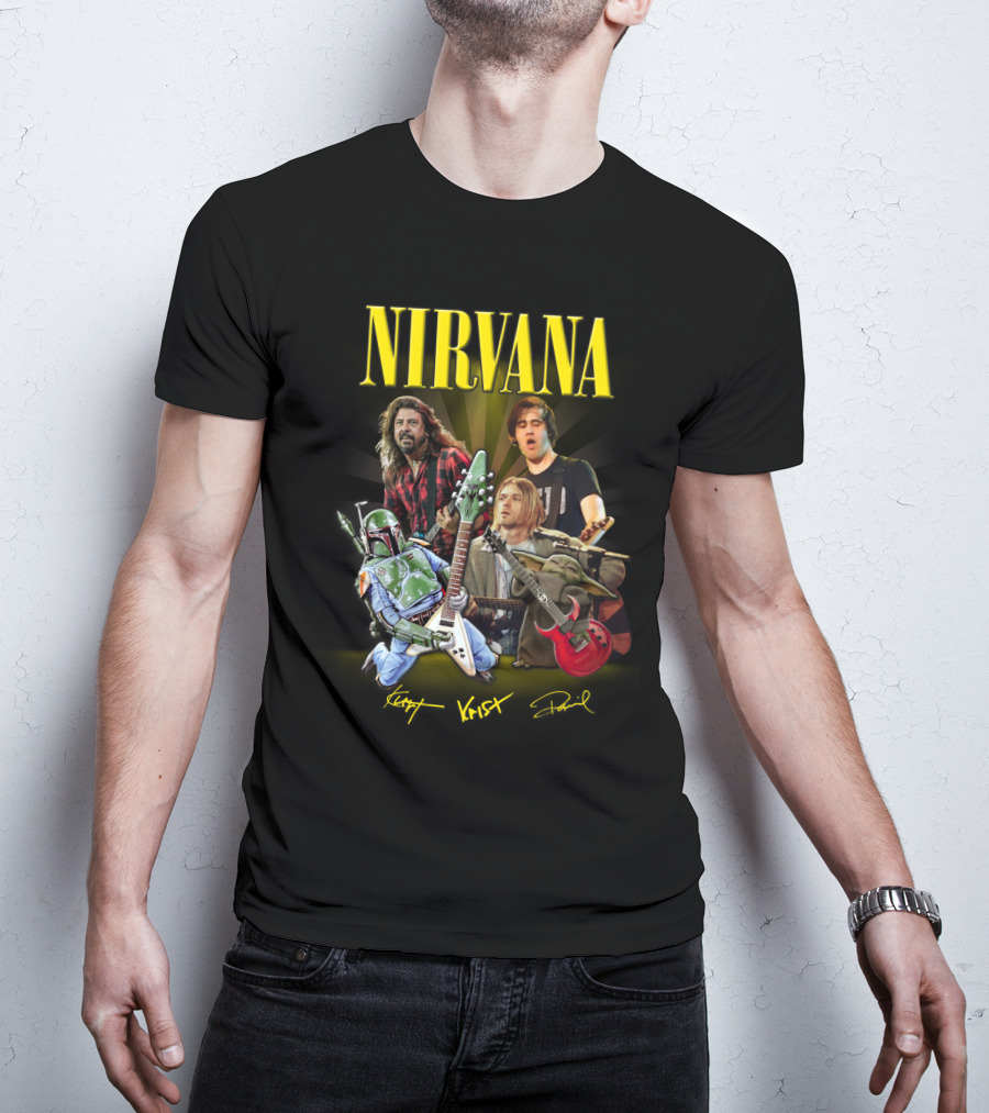 Nirvana Kurt Krist Dave Featuring Star Wars Characters T-Shirt