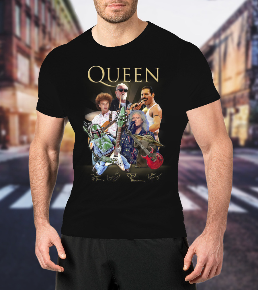 Queen 38 Band Boba Fett Baby Yoda Rock Legends T-Shirt