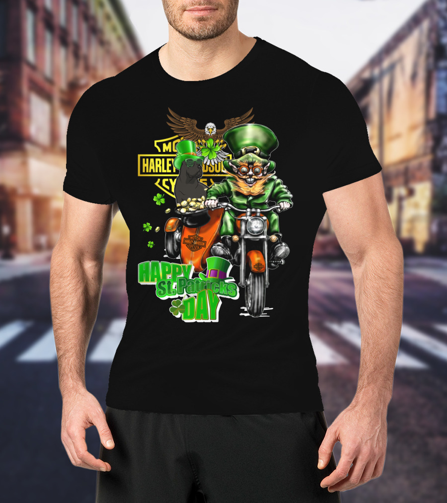 Harley Davidson Motorcycles Happy St. Patricks Day Cane Corso T-Shirt