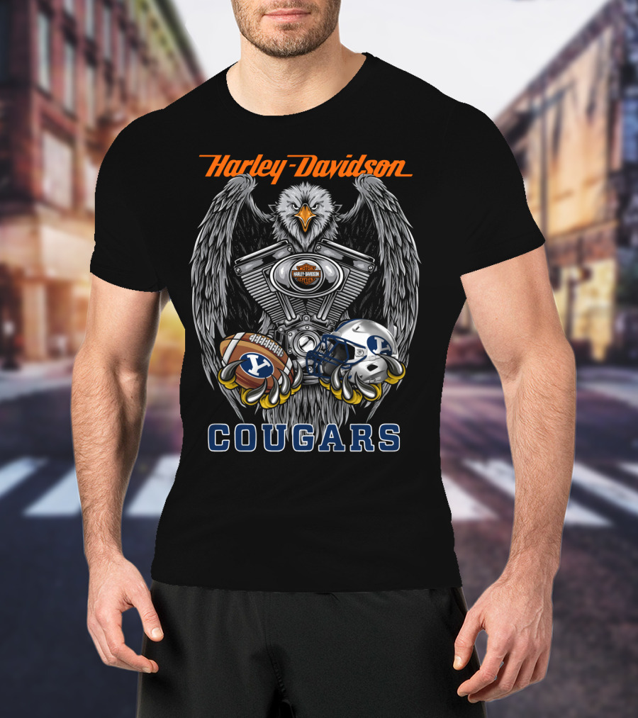 Harley Davidson Seattle Byu Cougars Football Ncaa T-Shirt