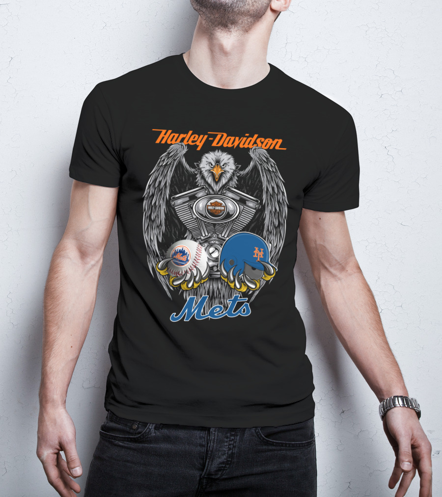 Harley Davidson Mets Eagle Engine Mlb Nym T-Shirt