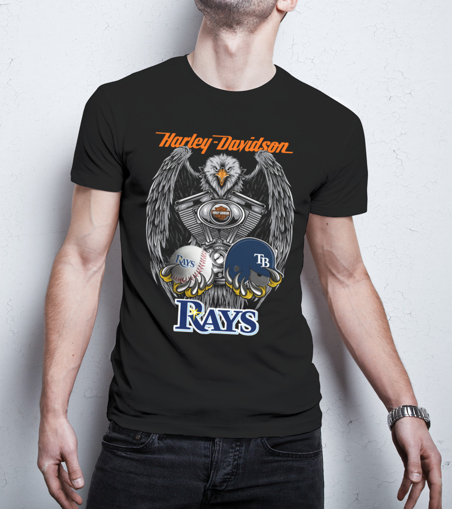 Harley Davidson Eagle Tampa Bay Rays Mlb Collaboration T-Shirt