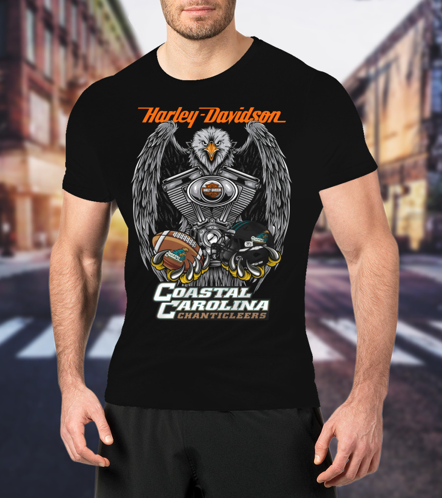 Harley Davidson Coastal Carolina Chanticleers Eagle Football Ncaa3 Ccc T-Shirt