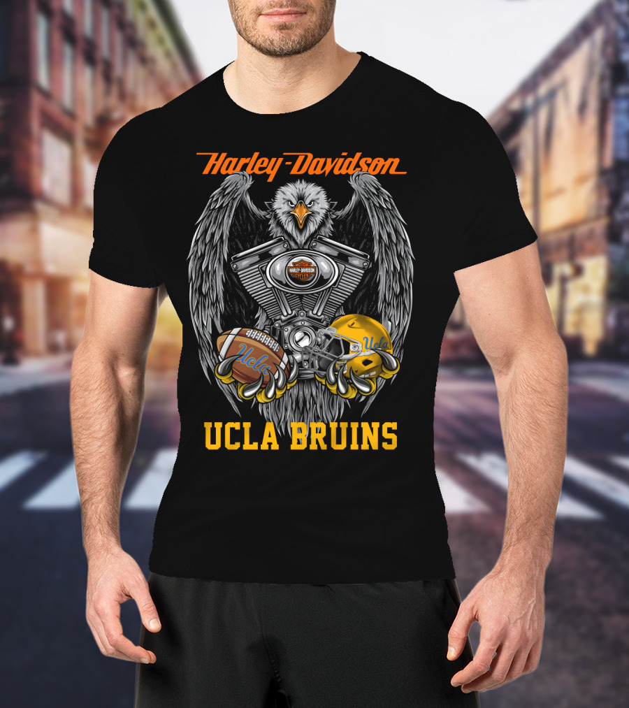 Harley Davidson Ucla Bruins Football Eagle Engine T-Shirt