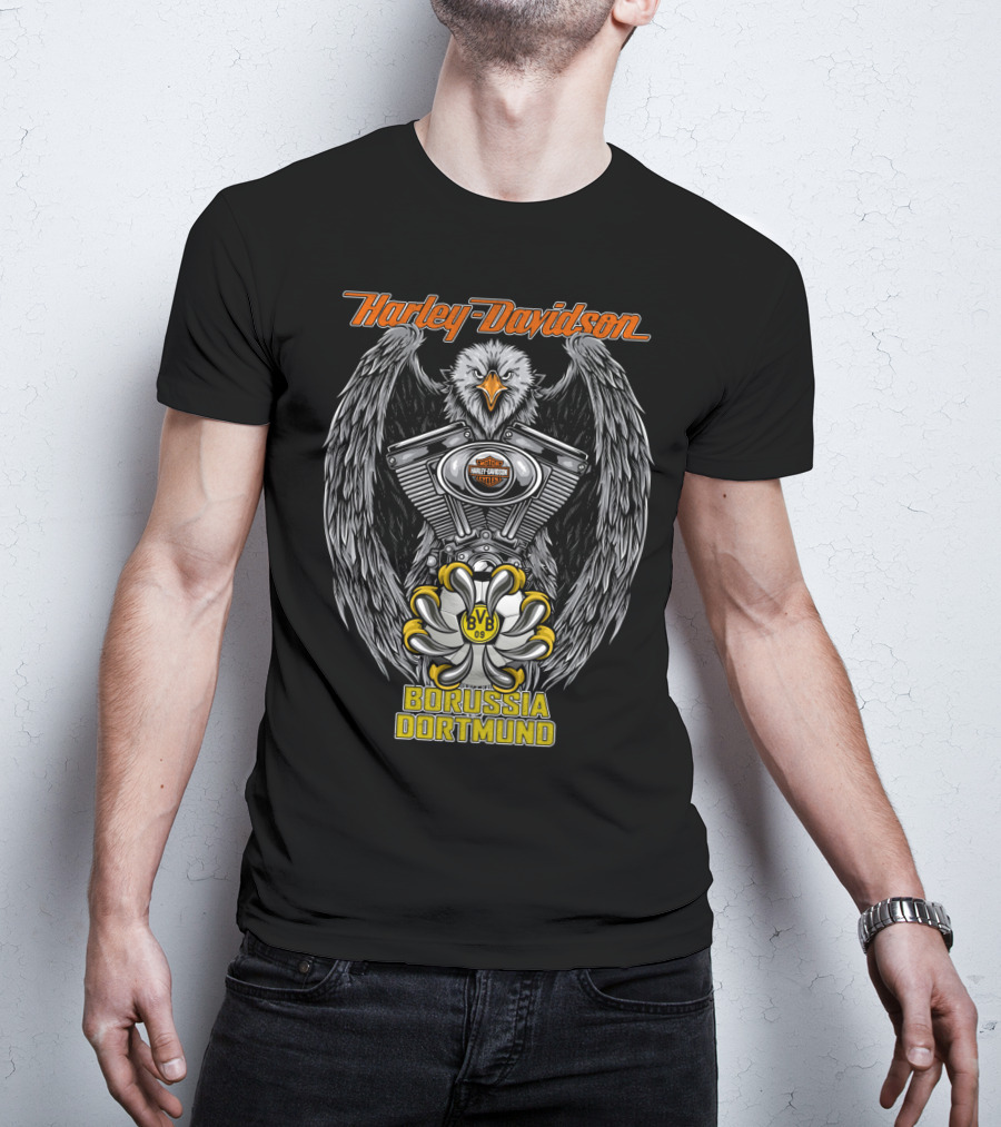 Harley Davidson Eagle Borussia Dortmund Bvb T-Shirt
