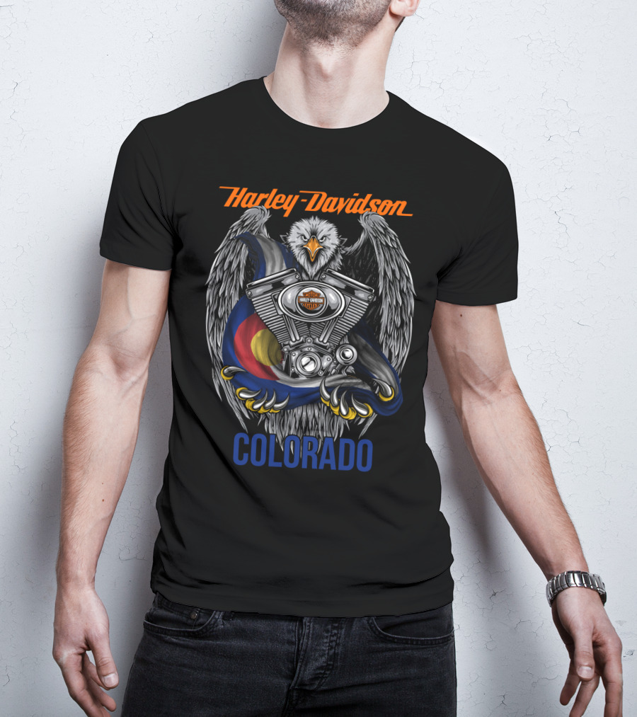 Harley Davidson Colorado Eagle Engine T-Shirt