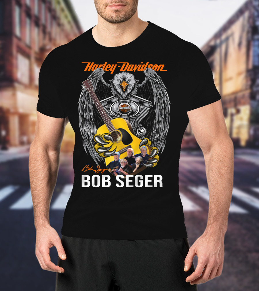 Harley Davidson Eagle Guitar Bob Seger Signature T-Shirt