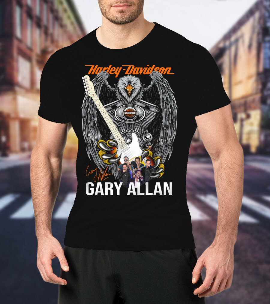 Harley Davidson 1903 Eagle Engine Guitar Gary Allan T-Shirt