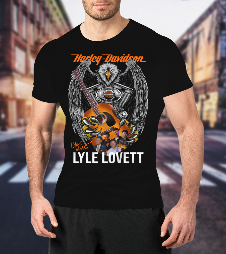 Harley Davidson Lyle Lovett Eagle Guitar T-Shirt